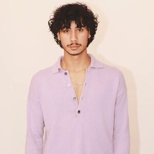 Eolas Mitch Collar Sweater in Organic Cotton & Recycled Cashmere large